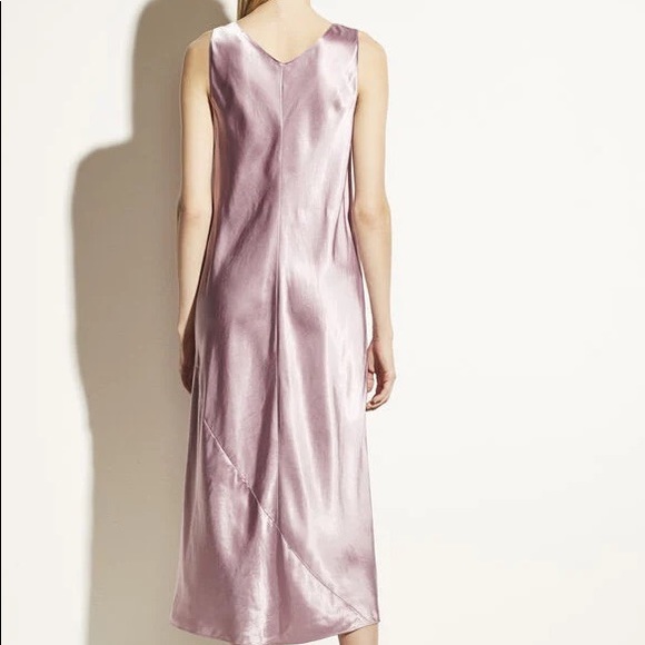 Vince - Double V-Neck Satin Slip Dress - Picture 4 of 4